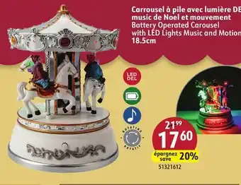 Sushi Shop Battery Operated Carousel with LED Lights Music and Motion 18.5cm offer