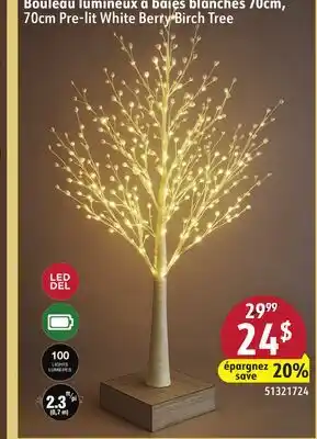Sushi Shop 70cm Pre-lit White Berry Birch Tree offer