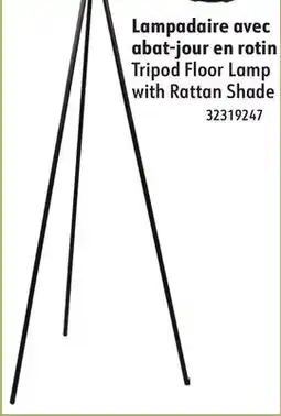Sushi Shop Tripod Floor Lamp with Rattan Shade offer