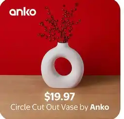 Walmart Circle Cut Out Vase by Anko offer