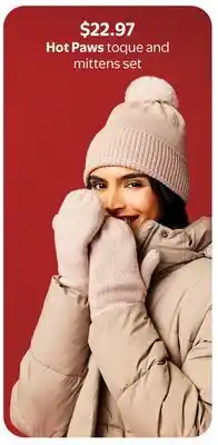 Walmart Hot Paws Toque and Mittens Set offer