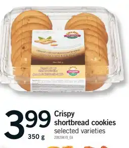 Fortinos CRISPY SHORTBREAD COOKIES, 350 G offer