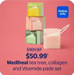 Walmart Mediheal tea tree, collagen and Vitamide pads set offer