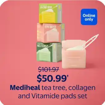 Walmart Mediheal tea tree, collagen and Vitamide pads set offer