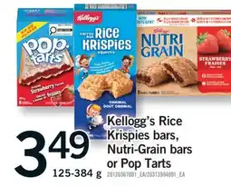 Fortinos KELLOGG'S RICE KRISPIES BARS, NUTRI-GRAIN BARS OR POP TARTS, 125-384 g offer