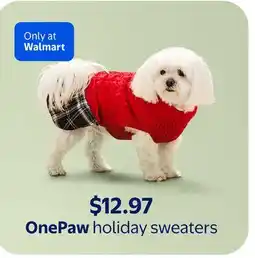 Walmart OnePaw Holiday sweaters offer