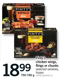 Fortinos PINTY'S CHICKEN WINGS, FLINGS OR CHUNKS, 750-790 G offer