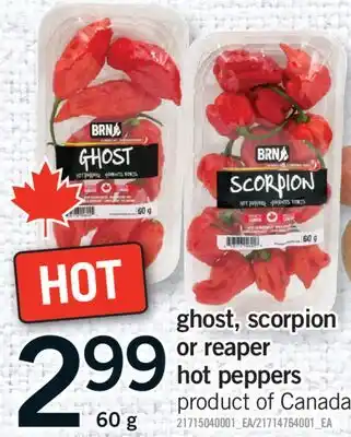 Fortinos GHOST, SCORPION OR REAPER HOT PEPPERS, 60 g offer
