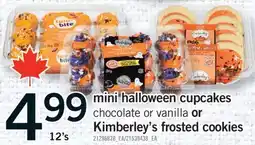 Fortinos MINI HALLOWEEN CUPCAKES CHOCOLATE OR VANILLA OR KIMBERLEY'S FROSTED COOKIES, 12'S offer