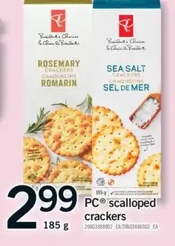 Fortinos PC SCALLOPED CRACKERS, 185 g offer