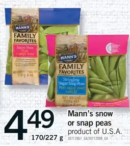 Fortinos MANN'S SNOW OR SNAP PEAS, 170/227 g offer