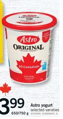 Fortinos ASTRO YOGURT, 650/750 offer