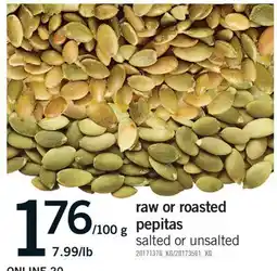 Fortinos RAW OR ROASTED PEPITAS offer