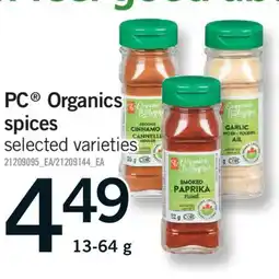Fortinos PC ORGANICS SPICES, 13-64 g offer
