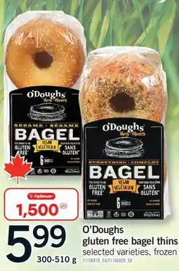Fortinos O'DOUGHS GLUTEN FREE BAGEL THINS, 300-510 G offer