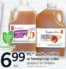 Fortinos PC APPLE, MULLED OR HONEYCRISP CIDER, 1 L offer