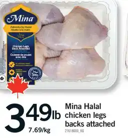 Fortinos MINA HALAL CHICKEN LEGS BACKS ATTACHED offer