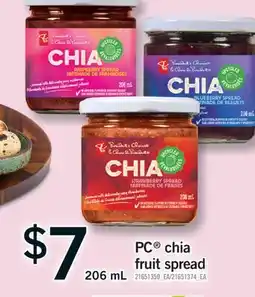 Fortinos PC CHIA FRUIT SPREAD, 206 mL offer