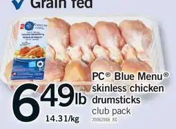 Fortinos PC BLUE MENU SKINLESS CHICKEN DRUMSTICKS offer