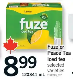Fortinos FUZE OR PEACE TEA ICED TEA, 12X341 mL offer