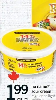 Fortinos NO NAME SOUR CREAM, 250 ML offer