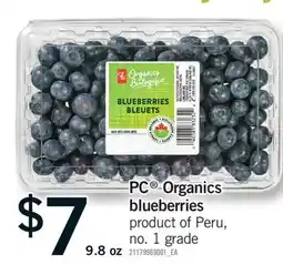 Fortinos PC ORGANICS BLUEBERRIES, 9.8 OZ offer