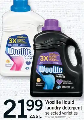 Fortinos WOOLITE LIQUID LAUNDRY DETERGENT, 2.96 L offer
