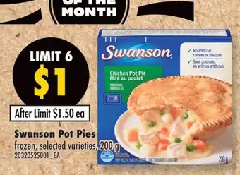 Fortinos SWANSON POT PIES, 200 G offer