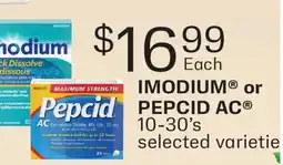 Fortinos IMODIUM or PEPCID AC , 10-30'S offer