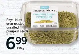 Fortinos ROYAL NUTS ROASTED OVEN ROASTED UNSALTED UNSALTED PUMPKIN SEEDS, 250 G offer