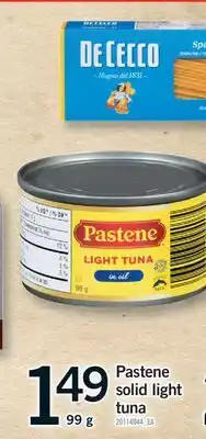 Fortinos PASTENE SOLID LIGHT TUNA, 99 G offer