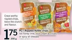 Fortinos PC RIPPLED KETTLE CHIPS, 200 G offer