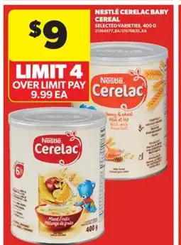 Real Canadian Superstore NESTLÉ CERELAC BABY CEREAL, 400 G offer