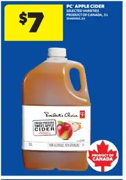 Real Canadian Superstore PC APPLE CIDER, 3 L offer