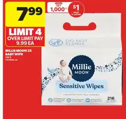 Real Canadian Superstore MILLIE MOON 3X BABY WIPE, 216'S offer