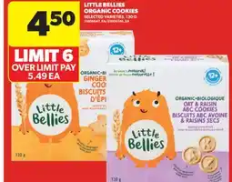 Real Canadian Superstore LITTLE BELLIES ORGANIC COOKIES, 130 G offer