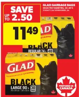 Real Canadian Superstore GLAD GARBAGE BAGS, 20-40' S offer