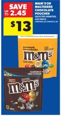 Real Canadian Superstore M&M'S OR MALTESERS CHOCOLATE POUCHES, 650/800 G offer