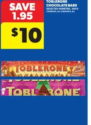 Real Canadian Superstore TOBLERONE CHOCOLATE BARS, 360 G offer