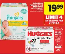 Real Canadian Superstore HUGGIES OR PAMPERS 9/10X BABY WIPES, 504-600'S offer