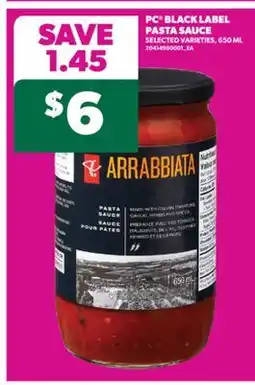 Real Canadian Superstore PC BLACK LABEL PASTA SAUCE, 650 ML offer