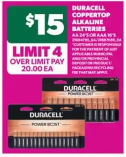 Real Canadian Superstore DURACELL COPPERTOP ALKALINE BATTERIES offer