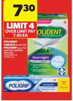Real Canadian Superstore POLIDENT TABLETS 84-96' S OR POLIGRIP 62.4-70 G offer