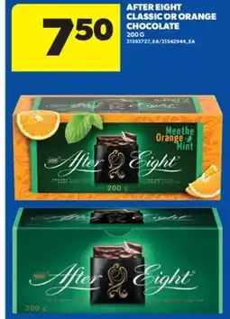 Real Canadian Superstore AFTER EIGHT CLASSIC OR ORANGE CHOCOLATE, 200 G offer