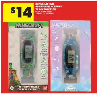 Real Canadian Superstore MINECRAFT OR SPIDERMAN ACTIVITY TRACKER WATCH offer
