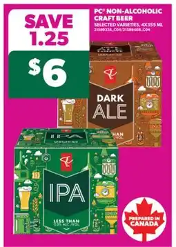 Real Canadian Superstore PC NON-ALCOHOLIC CRAFT BEER, 4X355 ML offer