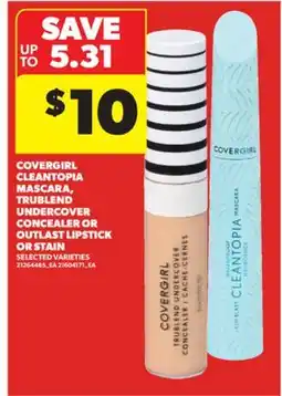 Real Canadian Superstore COVERGIRL CLEANTOPIA MASCARA, TRUBLEND UNDERCOVER CONCEALER OR OUTLAST LIPSTICK OR STAIN offer
