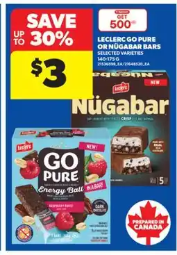 Real Canadian Superstore LECLERC GO PURE OR NÜGABAR BARS, 140-175 G offer