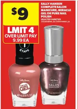 Real Canadian Superstore SALLY HANSEN COMPLETE SALON MANICURE, MIRACLE GEL OR PURE NAIL POLISH offer