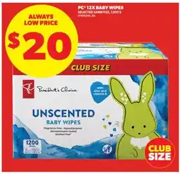 Real Canadian Superstore PC 12X BABY WIPES, 1200' S offer